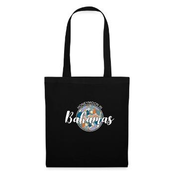Honeymoon Flitterwochen Urlaub Shirt Bahamas - Stoffbeutel - Schwarz - Vorne