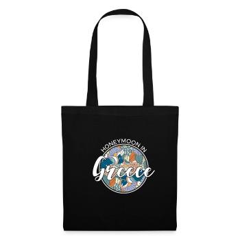 Honeymoon Flitterwochen Urlaub Shirt Griechenland - Stoffbeutel - Schwarz - Vorne