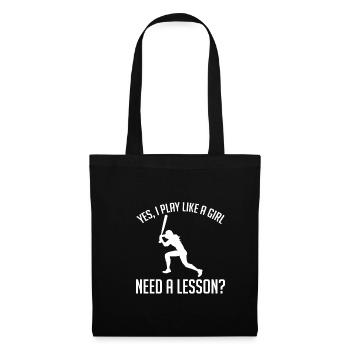 Yes, I Play Like A Girl Need A Lesson ? - Stoffbeutel - Schwarz - Vorne