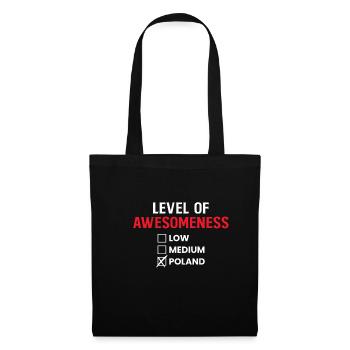 Niveau De Génialité Cadeau Pologne Chemise - Sac en tissu - noir - Devant