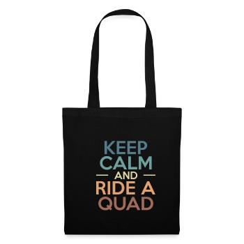 Restez calme et portez un cadeau de quad - Sac en tissu - noir - Devant