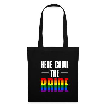Voici la chemise cadeau LGBT de la mariée - Sac en tissu - noir - Devant