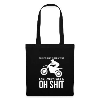Trois vitesses rapides, très rapides et oh merde motocross - Sac en tissu - noir - Devant