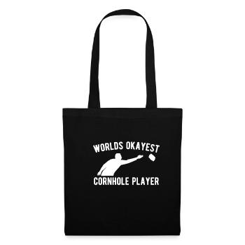 Worlds Okayest Cornhole Player Shirt Cadeau - Sac en tissu - noir - Devant