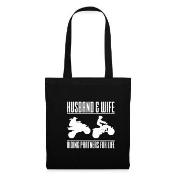 Mari et femme Partenaires d’équitation pour la vie Chemise Quad - Sac en tissu - noir - Devant