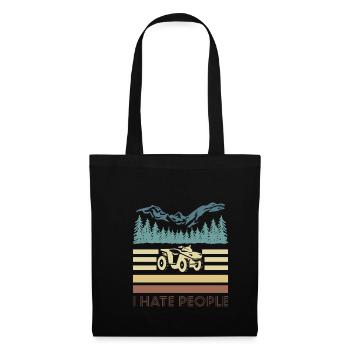 Vintage Retro I Hate People Quad Shirt - Tote Bag - black - Front