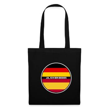 Ja Ich Bin Beides - Spanier und Deutscher - Stoffbeutel - Schwarz - Vorne