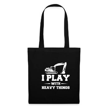 Je joue avec des choses lourdes Excavator Driver Shirt - Sac en tissu - noir - Devant