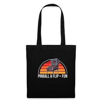 Vintage Retro Pinball & Flip = Cadeau de chemise amusant - Sac en tissu - noir - Devant