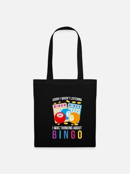 Bingo Shirt Geschenk Idee - Stoffbeutel - Schwarz