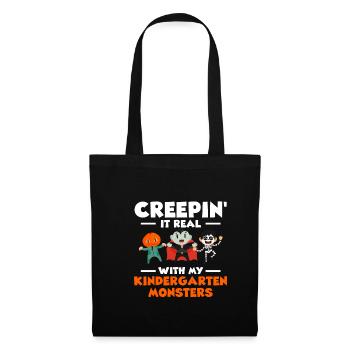 Creepin It Real avec mes monstres de maternelle - Sac en tissu - noir - Devant