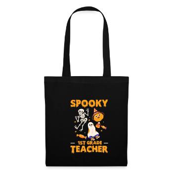 Spooky 1st Grade Teacher Shirt Geschenk - Stoffbeutel - Schwarz - Vorne