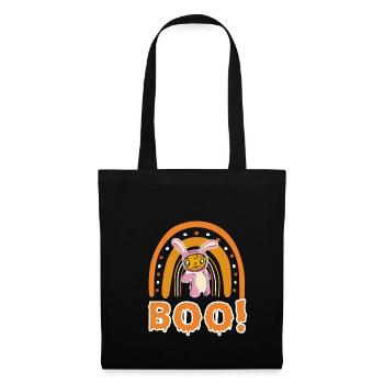 Hase Halloween Shirt Geschenk - Stoffbeutel - Schwarz - Vorne