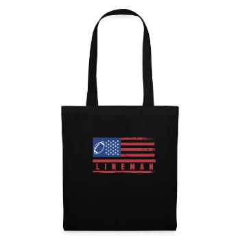 USA Flag America Flag Lineman Football - Sac en tissu - noir - Devant