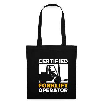 Certified Forklift Operator Shirt Gabelstapler - Tote Bag - black - Front
