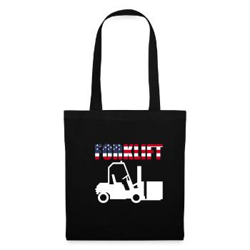 USA Flag America Flag Chariot élévateur - Sac en tissu - noir - Devant