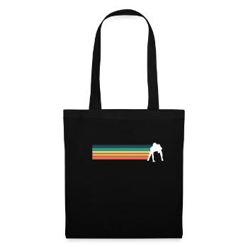 Vintage Retro Lineman Linebacker Football Shirt - Tote Bag - black - Front