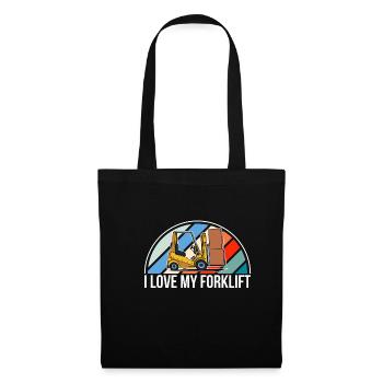 J’adore mon chariot élévateur Chemise Cadeau Chariot élévateur - Sac en tissu - noir - Devant