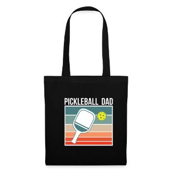 Pickleball Dad Vater Papa Vatertag Shirt Geschenk - Stoffbeutel - Schwarz - Vorne
