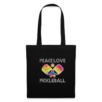 Peace Love Pickleball Shirt Geschenk - Stoffbeutel - Schwarz - Vorne