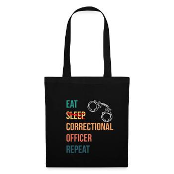 Manger le sommeil L’agent correctionnel répète - Sac en tissu - noir - Devant
