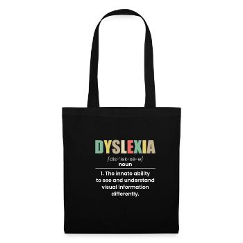 Dyslexia Definition Shirt Geschenk - Stoffbeutel - Schwarz - Vorne