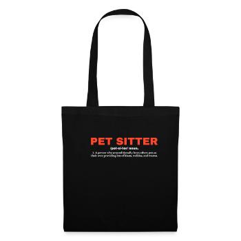 Pet Sitter Definition Shirt Geschenk - Stoffbeutel - Schwarz - Vorne