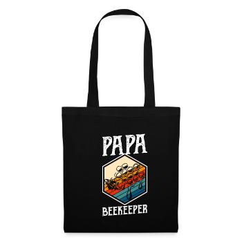Papa Beekeeper Shirt Geschenk Vater Vatertag - Stoffbeutel - Schwarz - Vorne