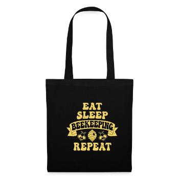 Manger Dormir Apiculture Chemise répétée Apiculteur - Sac en tissu - noir - Devant