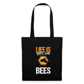 Life Is Better With Bees Shirt Gift - Tote Bag - black - Front