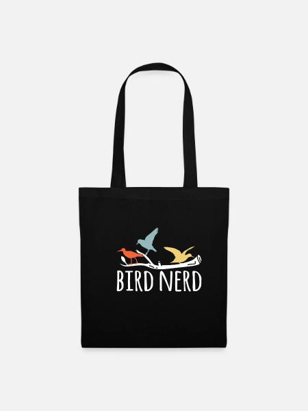Bird Nerd Shirt Geschenk - Stoffbeutel - Schwarz