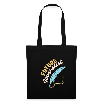 Cadeau de la chemise du futur journaliste - Sac en tissu - noir - Devant
