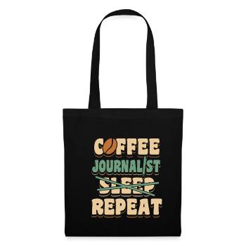 Journaliste de café Sleep Repeat Shirt - Sac en tissu - noir - Devant