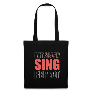 Manger dormir chanter répéter chemise - Sac en tissu - noir - Devant