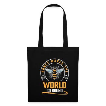 Honey Makes The World Go Round Shirt Geschenk - Stoffbeutel - Schwarz - Vorne