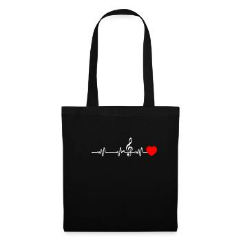 Heartbeat Heart Line Heart Rate Opera - Tote Bag - black - Front