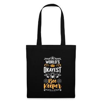 Worlds Okayest Bee Keeper Shirt Gift - Tote Bag - black - Front