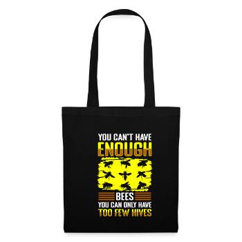 You Cant Have Enough Bees... Imker Shirt - Stoffbeutel - Schwarz - Vorne
