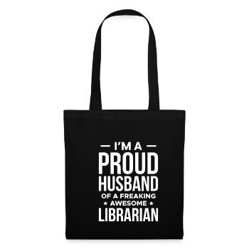 Dans Un mari fier d’une bibliothécaire - Sac en tissu - noir - Devant