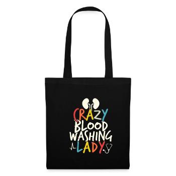 Crazy Blood Washing Lady Dialysis Nurse - Sac en tissu - noir - Devant