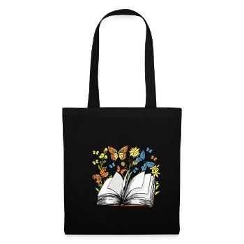 Bücher Shirt Geschenk - Stoffbeutel - Schwarz - Vorne