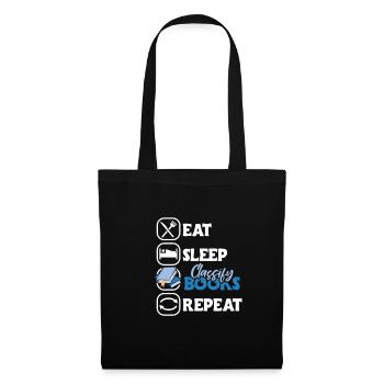 Manger du sommeil Classer les livres Répéter la chemise - Sac en tissu - noir - Devant