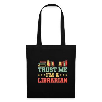 Faites-moi confiance dans un cadeau de chemise de bibliothécaire - Sac en tissu - noir - Devant