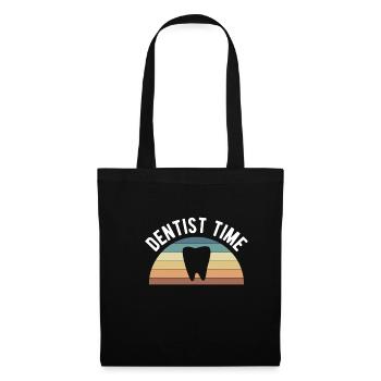 Dentiste Time Vintage Retro Zahnarzt - Sac en tissu - noir - Devant