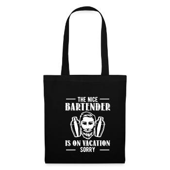 Le gentil barman est en vacances Désolé chemise - Sac en tissu - noir - Devant