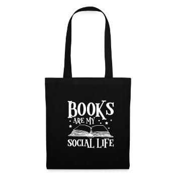 Book Are My Social Life Shirt Gift - Sac en tissu - noir - Devant