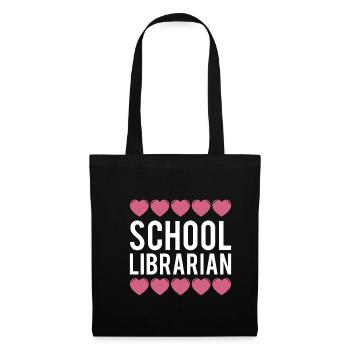 School Librarian Geschenk Schule - Stoffbeutel - Schwarz - Vorne