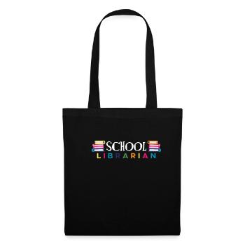 Cadeau de chemise de bibliothécaire scolaire - Sac en tissu - noir - Devant