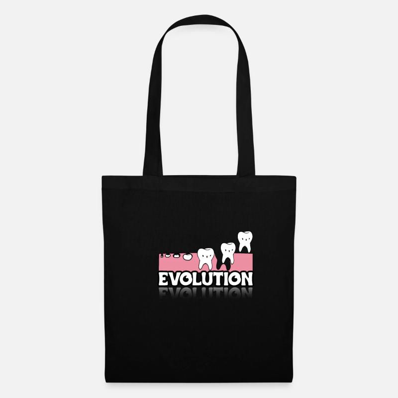 Evolution Zahnarzt Shirt Geschenk - Stoffbeutel - Schwarz