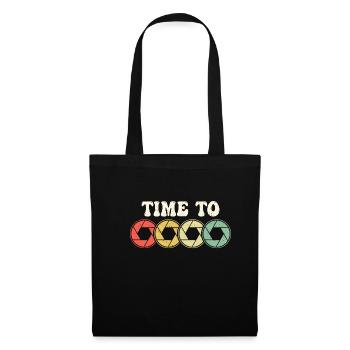 Il est temps de ... Cadeau de chemise de photographe - Sac en tissu - noir - Devant